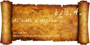 Ördög Attila névjegykártya