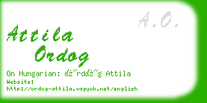 attila ordog business card
